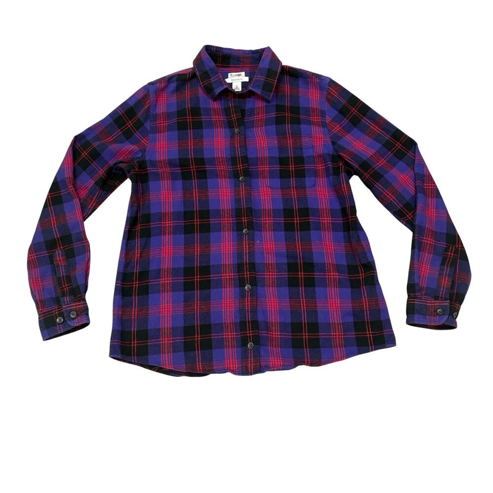 L.L. Bean Women's Relaxed Fit Scotch Plaid Flannel Shirt Size S